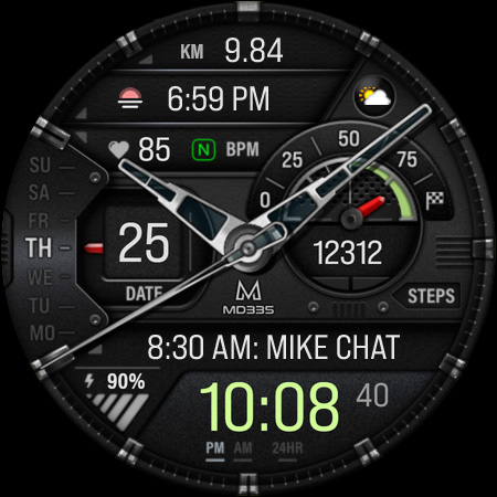MD335 Hybrid watch face Screenshot 12