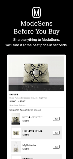 ModeSens: Purchase Assistant Screenshot 1