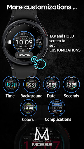 MD332 Digital watch face Screenshot 8