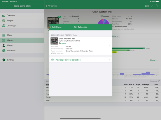 Board Game Stats Screenshot 8