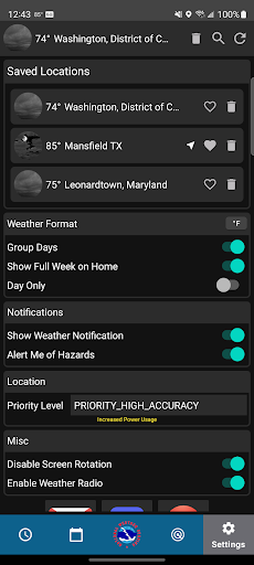 NWS Weather Screenshot 2