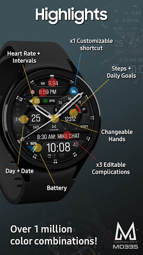 MD335 Hybrid watch face Screenshot 6