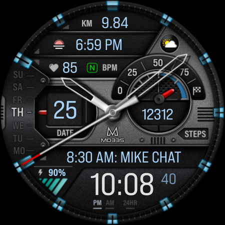 MD335 Hybrid watch face Screenshot 13