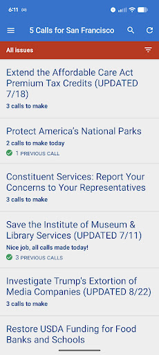 5 Calls: Contact Your Congress Screenshot 1