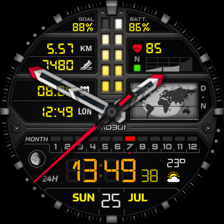 MD301 Hybrid watch face Screenshot 15