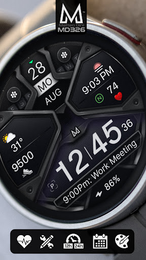 MD326 3D Modern Watch Face Screenshot 1