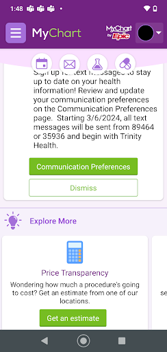 Trinity Health MyChart Screenshot 6
