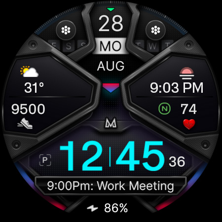 MD326 3D Modern Watch Face Screenshot 7