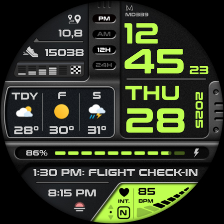 MD339 Digital watch face Screenshot 4