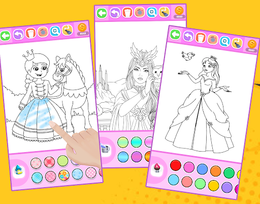 Princess Coloring Book Glitter Screenshot 4