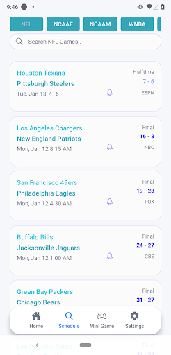 Live Scores : NFL NCAA NBA MLB Screenshot 3