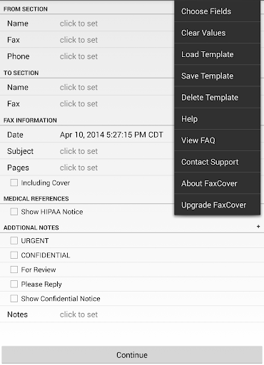 FaxCover Pro Create Cover Page Screenshot 2