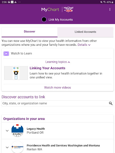 Trinity Health MyChart Screenshot 2