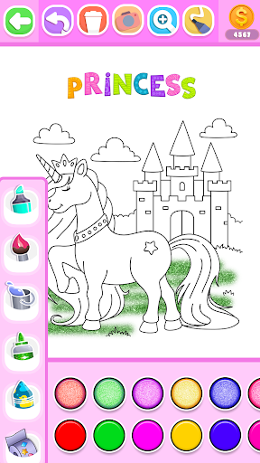 Princess Coloring Book Glitter Screenshot 6
