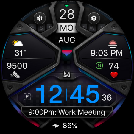 MD326 3D Modern Watch Face Screenshot 9