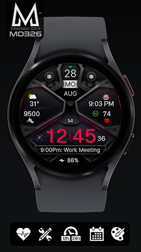 MD326 3D Modern Watch Face Screenshot 6