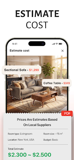 SnapHome Design: Cost Estimate Screenshot 1