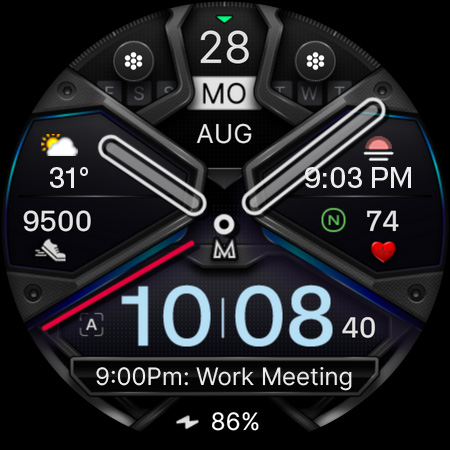 MD326 3D Modern Watch Face Screenshot 4
