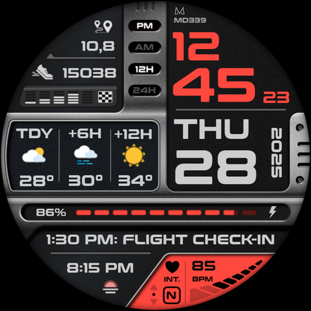 MD339 Digital watch face Screenshot 14
