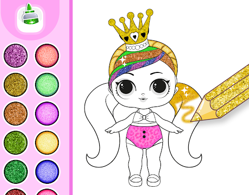 Princess Coloring Book Glitter Screenshot 17