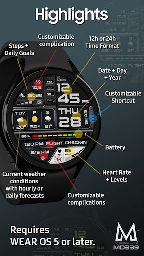 MD339 Digital watch face Screenshot 10