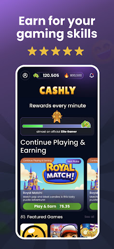 Cashly-Play & Earn in Minutes Screenshot 1