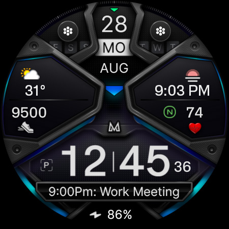 MD326 3D Modern Watch Face Screenshot 14
