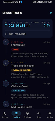 Artemis II Tracker Screenshot 5