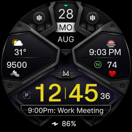 MD326 3D Modern Watch Face Screenshot 13