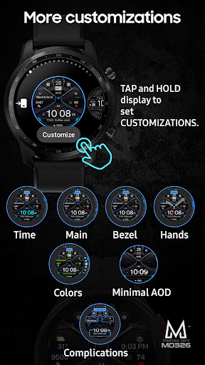 MD326 3D Modern Watch Face Screenshot 15