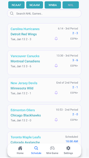 Live Scores : NFL NCAA NBA MLB Screenshot 1