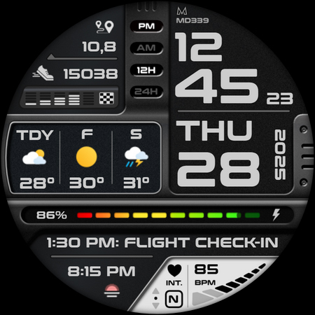 MD339 Digital watch face Screenshot 16