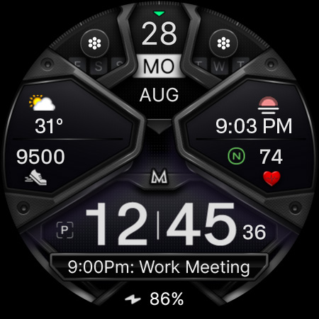 MD326 3D Modern Watch Face Screenshot 8