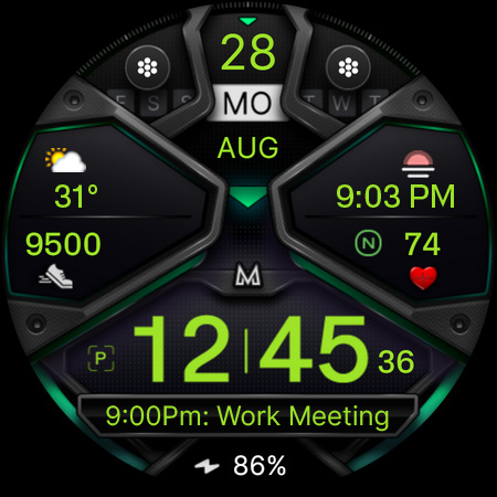 MD326 3D Modern Watch Face Screenshot 12