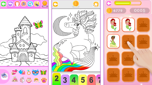 Princess Coloring Book Glitter Screenshot 7