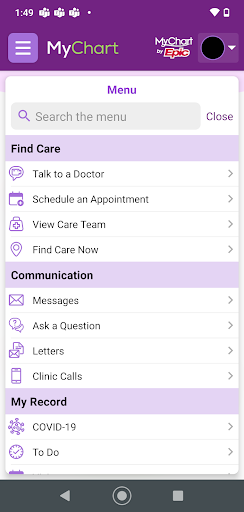 Trinity Health MyChart Screenshot 9